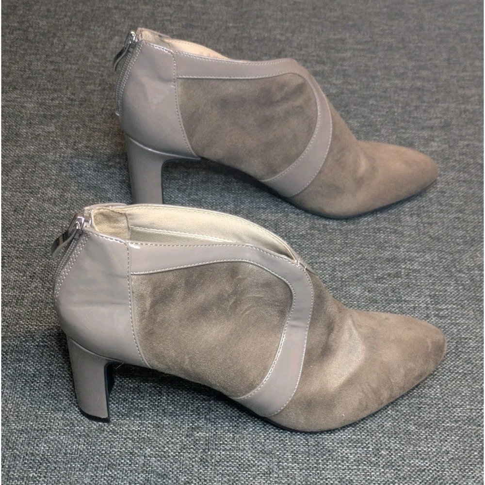 LifeStride Adriana Glamour Zip Ankle Suede Heel Boots Womens Size 8.5M Shoes